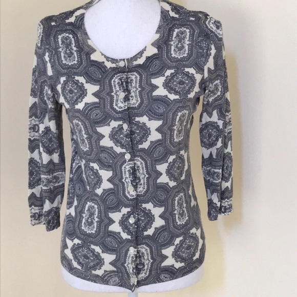 NWT! Talbots petites SP grey combo cardigan - Picture 1 of 8